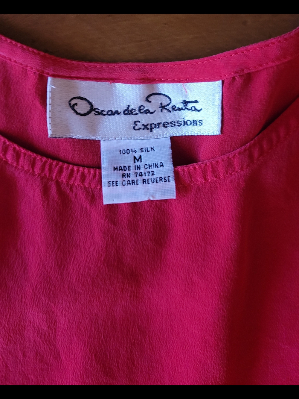 Oscar de la Renta Expressions Silk Top - Red